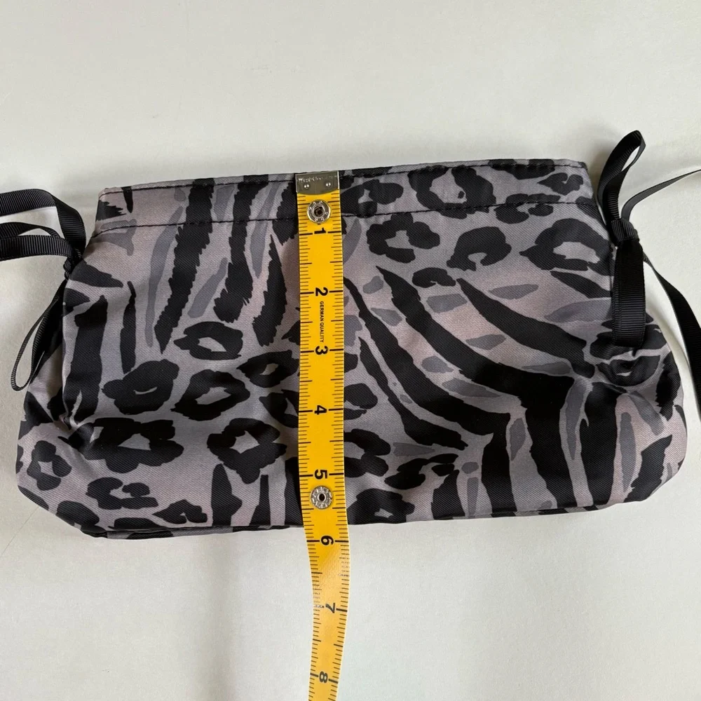Wacoal Black and Gray Animal Print Cosmetic Bag